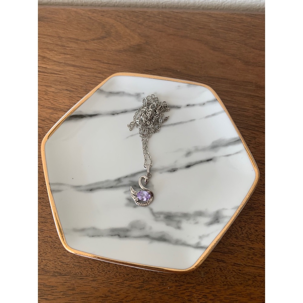 Purple Swan Necklace
